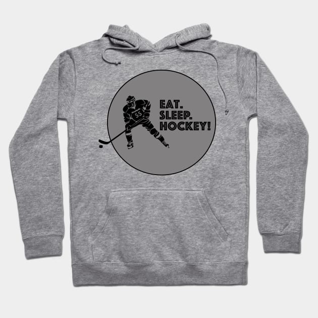 Eat. Sleep. Hockey! Hoodie by DizzySpells Designs